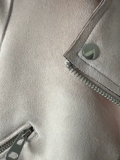 Chaqueta biker de gamuza rosa Zara - miniatura 2