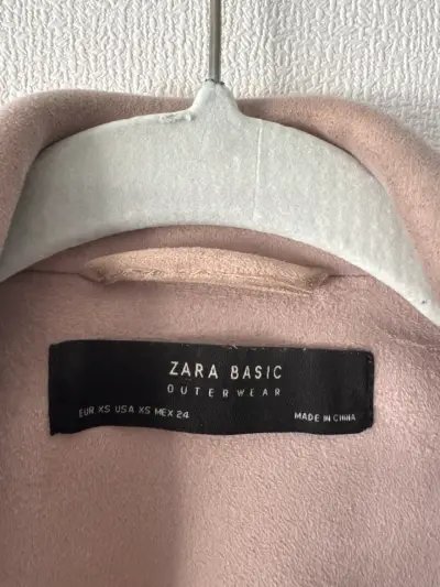 Chaqueta biker de gamuza rosa Zara - miniatura 3
