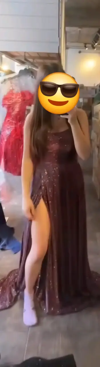 Vestido de fiesta largo con brillo - miniatura 1
