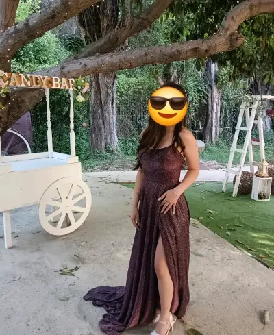 Vestido de fiesta largo con brillo - miniatura 2