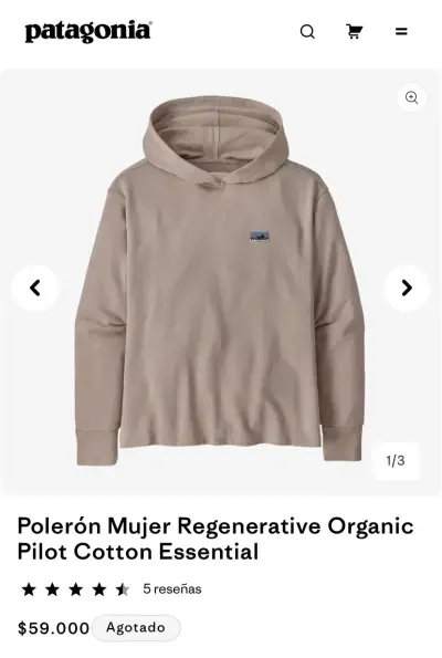 Polerón Mujer Patagonia Regenerative Algodón - miniatura 1