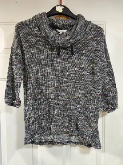 Suéter de punto multicolor con cuello alto - miniatura 1