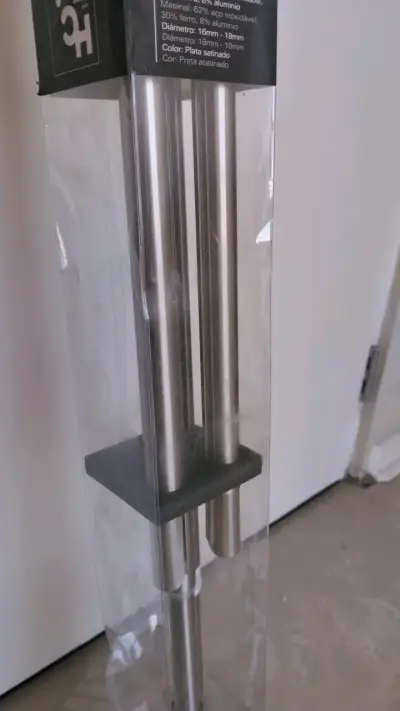 Barra de cortina doble extensible acero inoxidable - miniatura 4