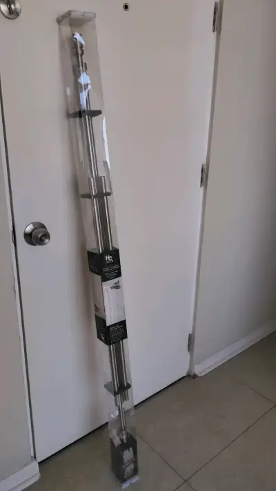 Barra de cortina doble extensible acero inoxidable - miniatura 5