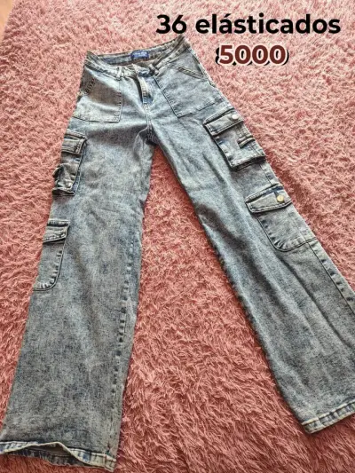Jeans cargo elásticos talla 36 - miniatura 1