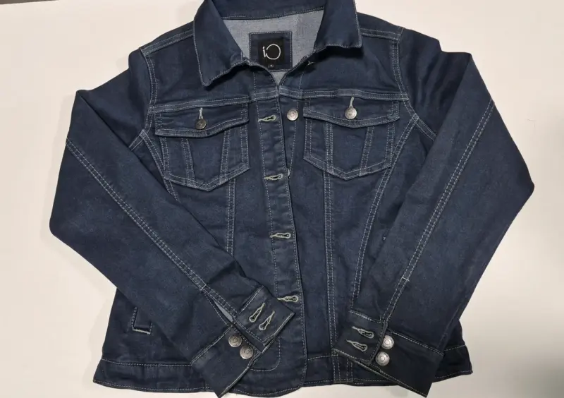 Chaqueta de mezclilla azul para mujer - 2