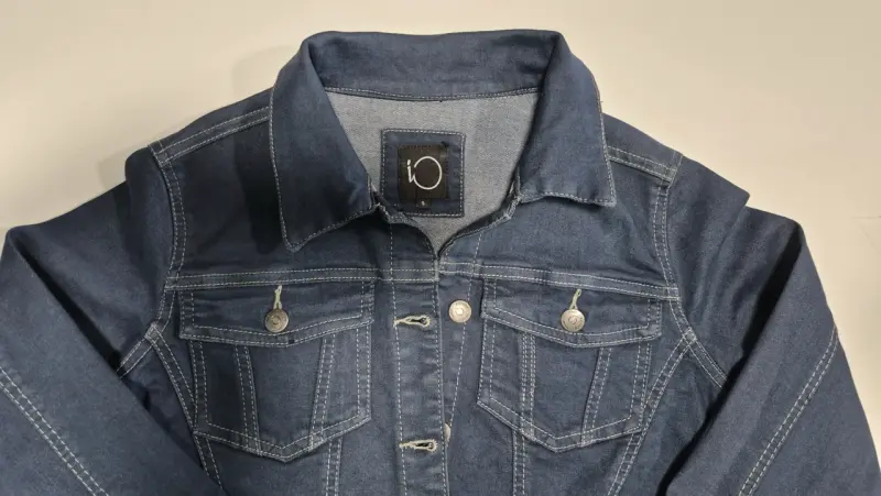 Chaqueta de mezclilla azul para mujer - 3