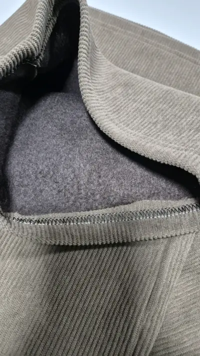 Pantalones de cotelé, polar, marrón para mujer - miniatura 2
