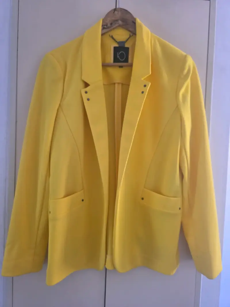 Blazer amarillo vibrante para mujer - 2