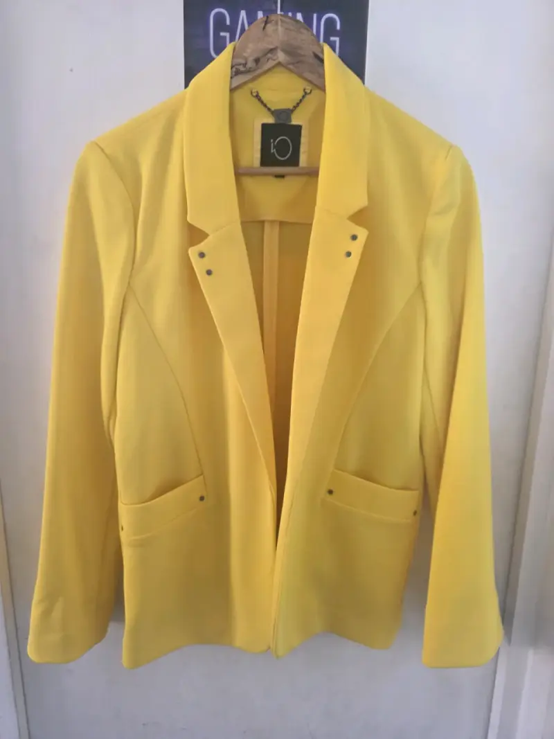 Blazer amarillo vibrante para mujer - 5