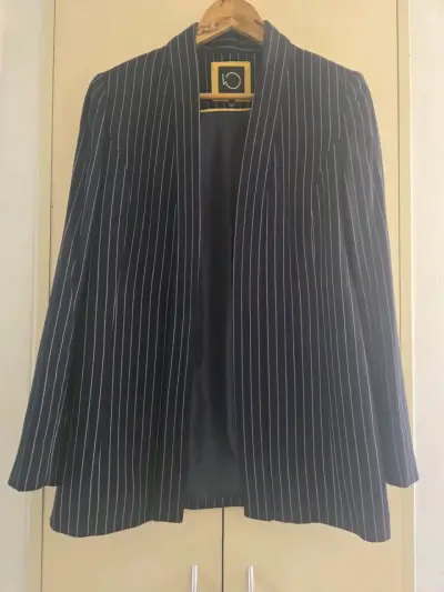 Blazer a rayas azul marino IO - miniatura 1