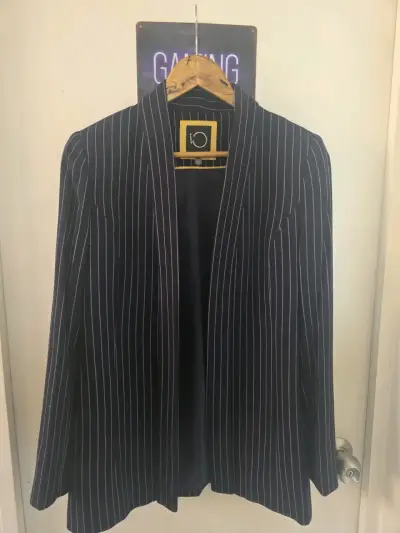 Blazer a rayas azul marino IO - miniatura 5