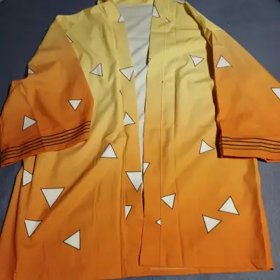 Kimono estilo anime amarillo y naranja - miniatura 1