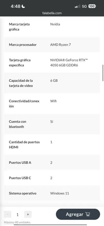 Laptop ASUS TUF Gaming a16 con teclado RGB - miniatura 4