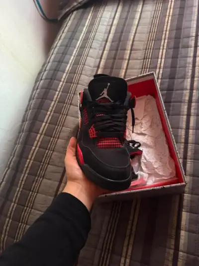 Jordan retro 4 red thunder con caja - miniatura 3