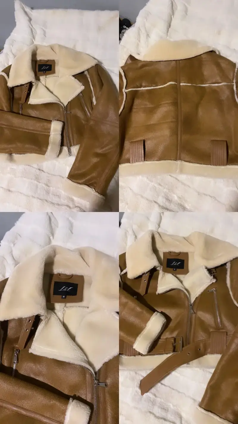 Chaqueta aviadora mujer color café