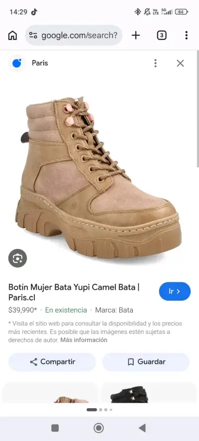 Botas de montaña beige con suela gruesa - miniatura 3