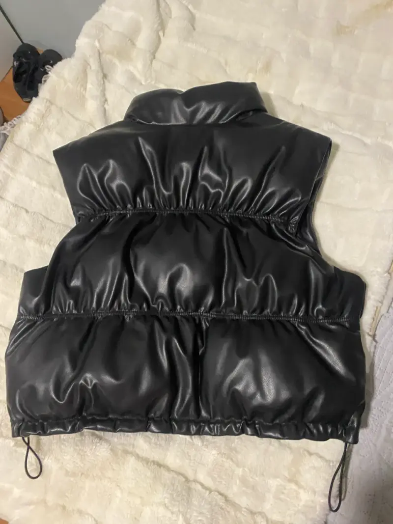 Chaqueta acolchado negro sin mangas - 2