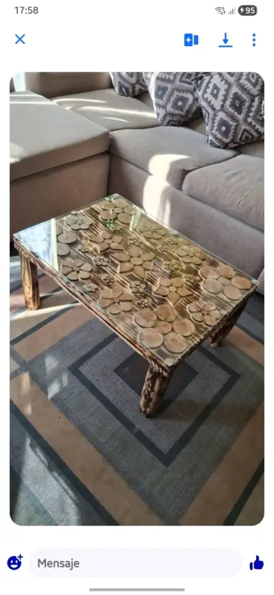 Mesa de sentro artesanal - miniatura 1