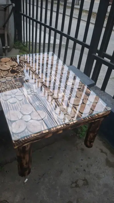 Mesa de sentro artesanal - miniatura 2