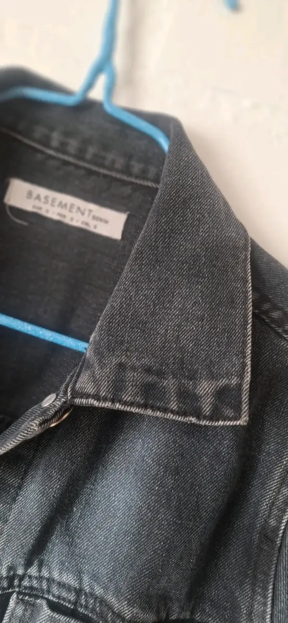 Chaqueta de mezclilla negra para mujer - 3