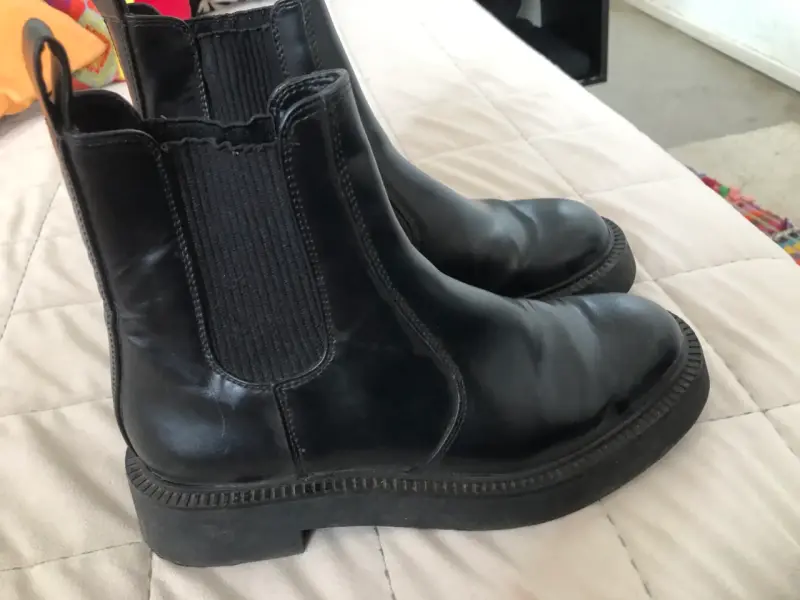 Botines Basament de cuero negro para mujer - 2