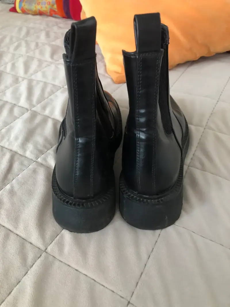 Botines Basament de cuero negro para mujer - 3
