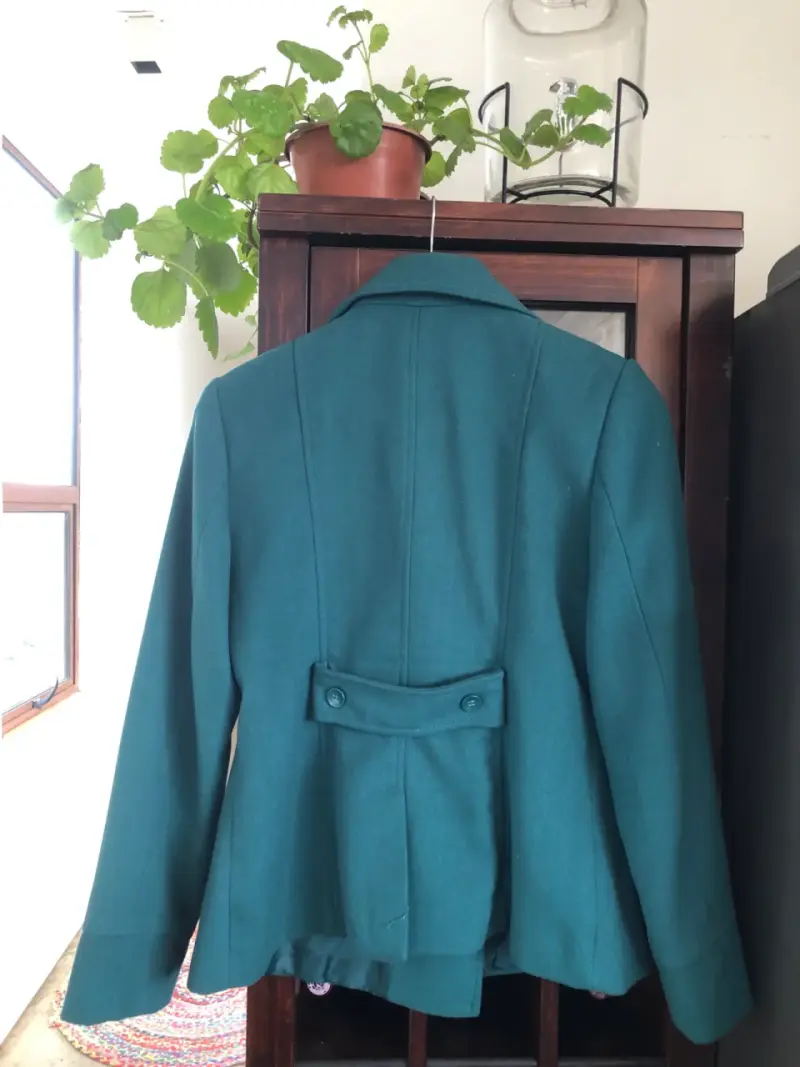 Abrigo azul turquesa de lana para mujer - 2