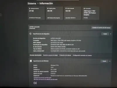 Laptop AMD Ryzen 7 PRO 32GB RAM - miniatura 1