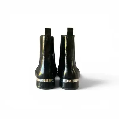 Botines de cuero negro con detalle metálico - miniatura 3