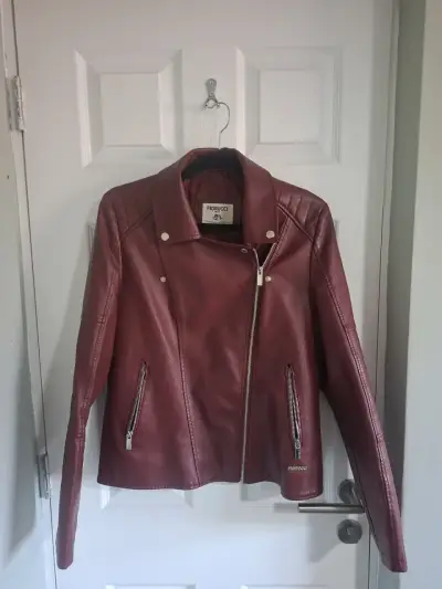 Chaqueta de ecocuero  burdeoFiorucci - miniatura 1