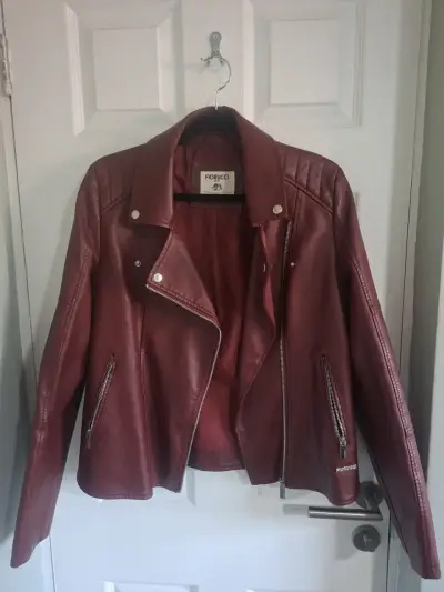 Chaqueta de ecocuero  burdeoFiorucci - miniatura 2