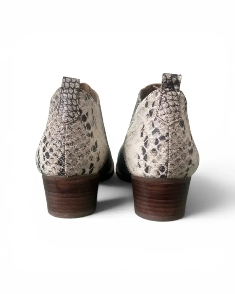 Botines de cuero con estampado de serpiente - 3