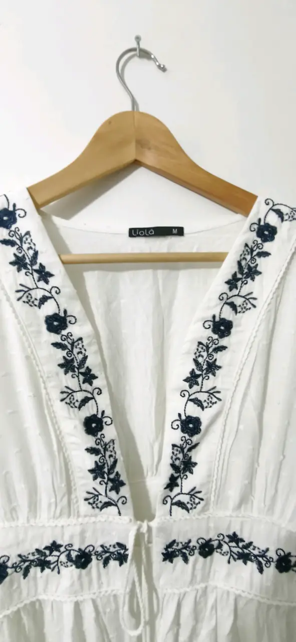 Tapadito blanco bordado Liola talla M - 7