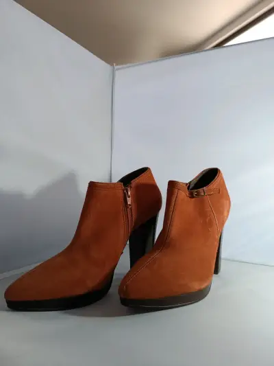 Botines de tacón alto color marrón - miniatura 1