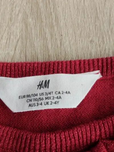 Vestido rojo para niña con lazo H&M - miniatura 2