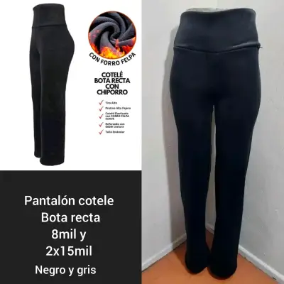 Pantalón cotele bota recta con chiporro - miniatura 1
