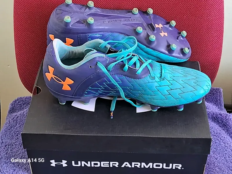 Zapatos de fútbol Under Armour azul Magnetico - 4
