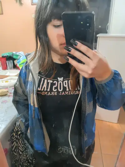 Chaqueta azul con diseño camuflado para mujer - miniatura 1