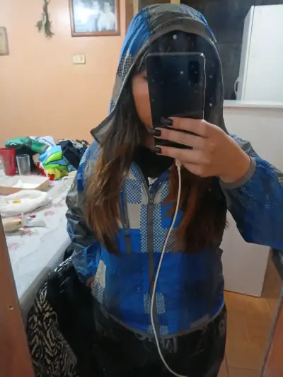 Chaqueta azul con diseño camuflado para mujer - miniatura 3