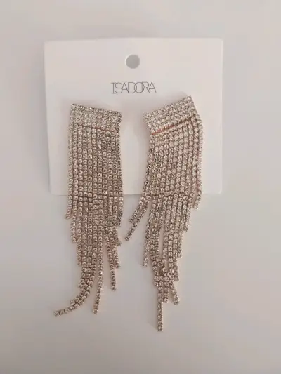 Pendientes largos de strass Isadora nuevo - miniatura 1
