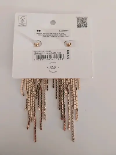 Pendientes largos de strass Isadora nuevo - miniatura 2