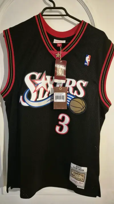 Camiseta NBA Sixers Allen Iverson negra - miniatura 1