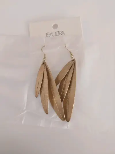 Aros colgantes dorados Isadora nuevos - miniatura 1