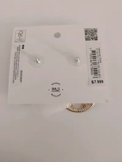Aros dorados y negros con cristales Isadora - miniatura 2