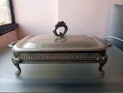 Bandeja de servir vintage alpaca - miniatura 1