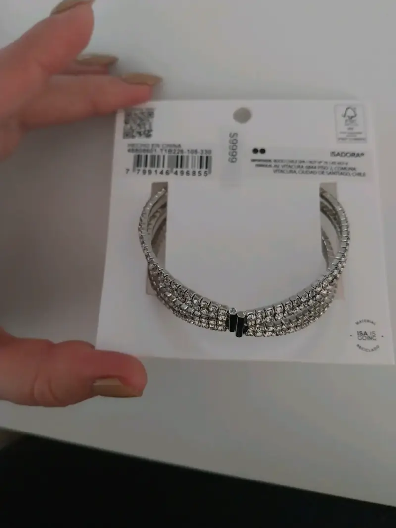Brazalete de plata con cristales brillantes - 2