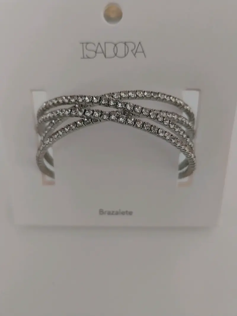 Brazalete de plata con cristales brillantes - 3
