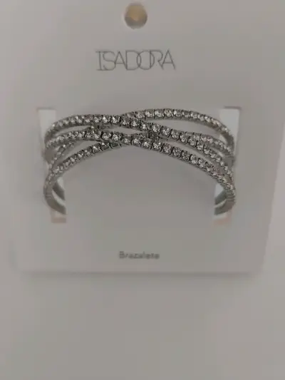 Brazalete de plata con cristales brillantes - miniatura 3