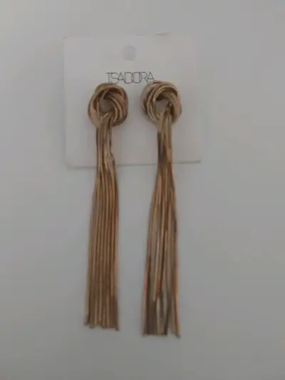 Aros largos dorados Isadora - miniatura 2